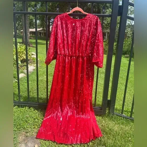 J Crew Sequin V Back Midi Dress NWT